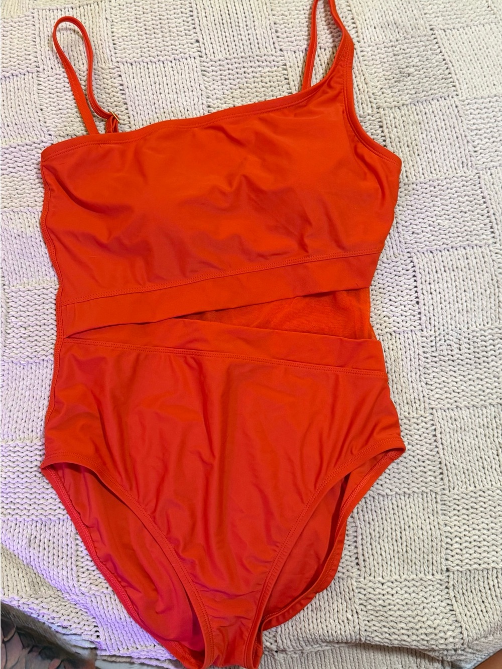 Bleu Rod Beattie Bright Orange One-Piece Swimsuit with Cutout